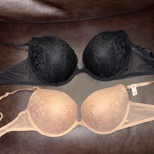 Lace Push-Up Bra - Black & Nude Victoria’s Secret